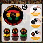 Bucherry 24 Pcs Black History Cupcake Toppers - Acrylic Cake Decorations