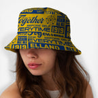 Leeds - Word Montage - Yellow & Blue - Bucket Hat