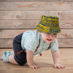 Leeds - Word Montage - Yellow & Blue - Bucket Hat