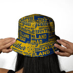 Leeds - Word Montage - Yellow & Blue - Bucket Hat
