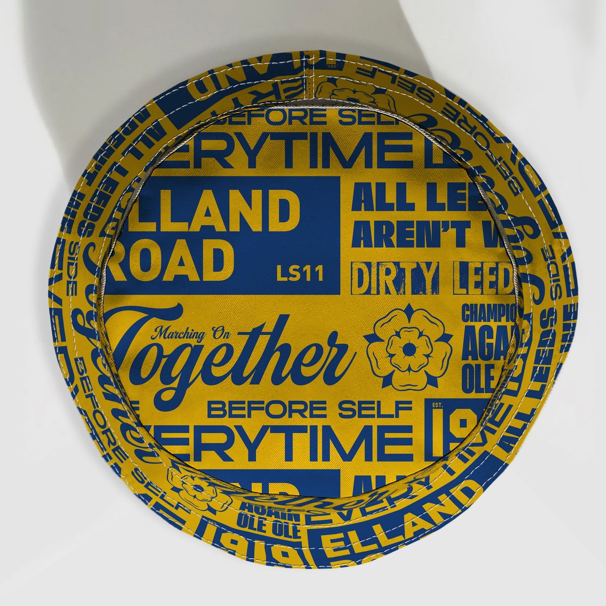 Leeds - Word Montage - Yellow & Blue - Bucket Hat