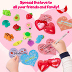 Budbof 28-Pack Valentines Day Gifts for Kids – Mochi Squishies with Cards & Party Favors