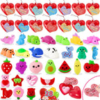 Budbof 28-Pack Valentines Day Gifts for Kids – Mochi Squishies with Cards & Party Favors