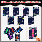 Budbof 28-Pack Valentines LED Finger Lights with Cards | Classroom Party Favors