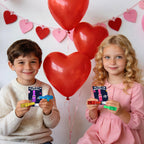 Budbof 28-Pack Valentines LED Finger Lights with Cards | Classroom Party Favors