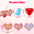 Budbof 28-Pack Valentines Day Gifts for Kids – Mochi Squishies with Cards & Party Favors