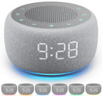 Buffbee 2-in-1 Sound Machine & Alarm Clock | 18 Soothing Sounds, 7 Night Lights, 30-Level Volume