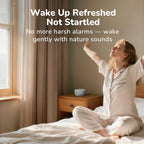 Buffbee 2-in-1 Sound Machine & Alarm Clock | 18 Soothing Sounds, 7 Night Lights, 30-Level Volume