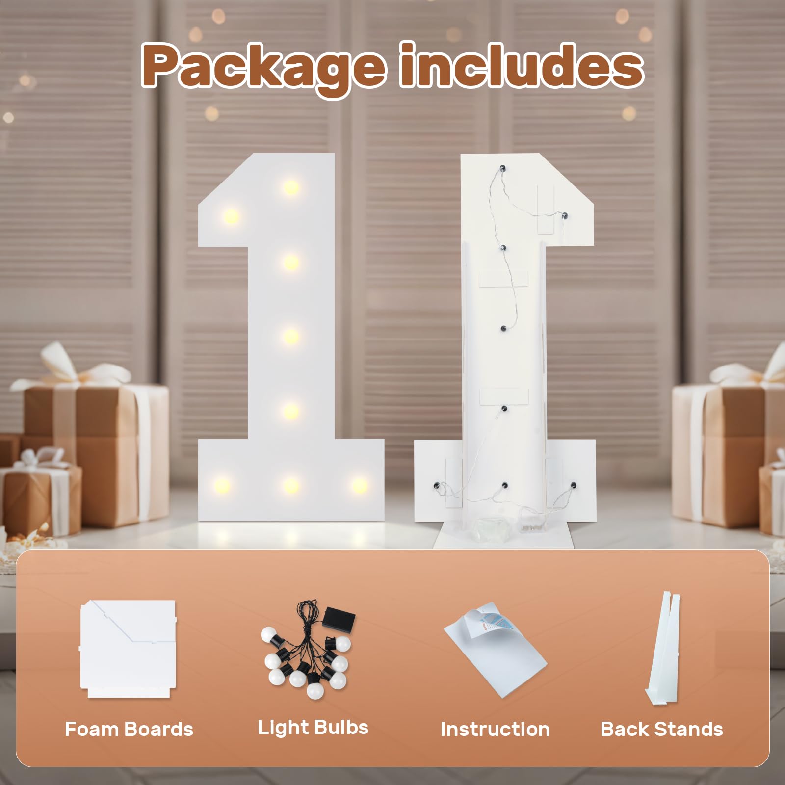 Bugame 3FT Marquee Letters – Large Light Up A Letter for Birthday, Wedding & More