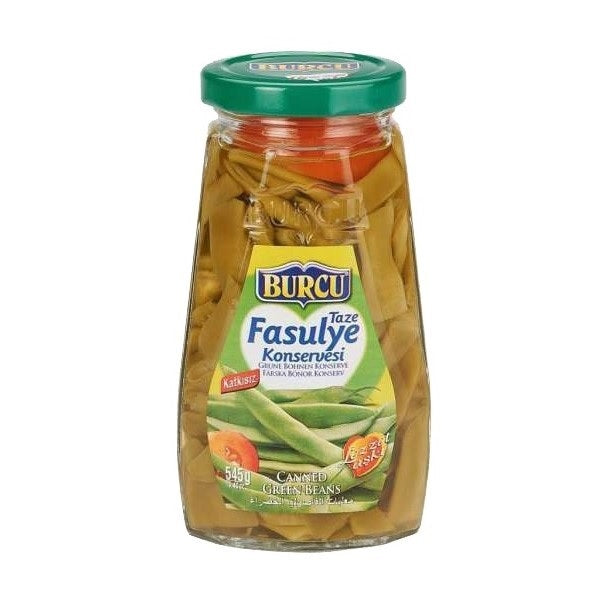 Burcu Canned Taze Fasulye Green Beans Glass Jar 545g