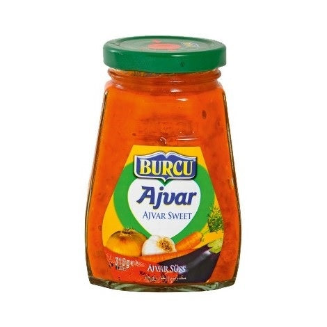 Burcu Sweet Ajvar Mild Breakfast Sauce Glass Jar 310g
