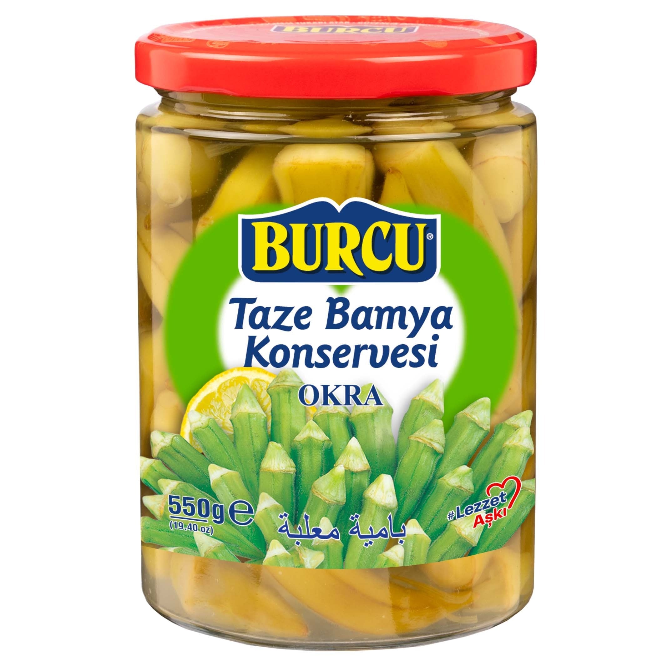 Burcu Taze Bamya Konservesi Fresh Okra Jar 550g