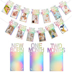 Buryeah 1st Birthday Photo Banner – Unicorn Milestones 0–12 Months
