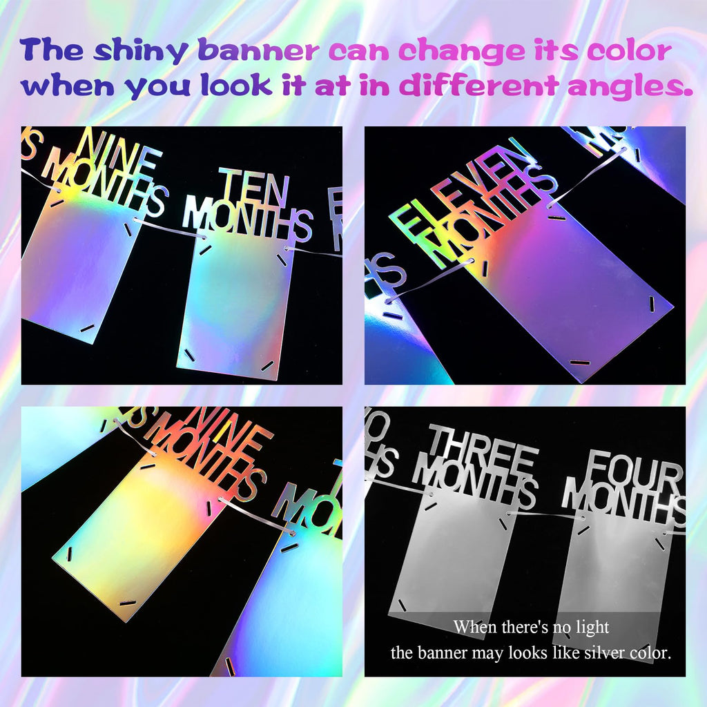 Buryeah 1st Birthday Photo Banner – Unicorn Milestones 0–12 Months