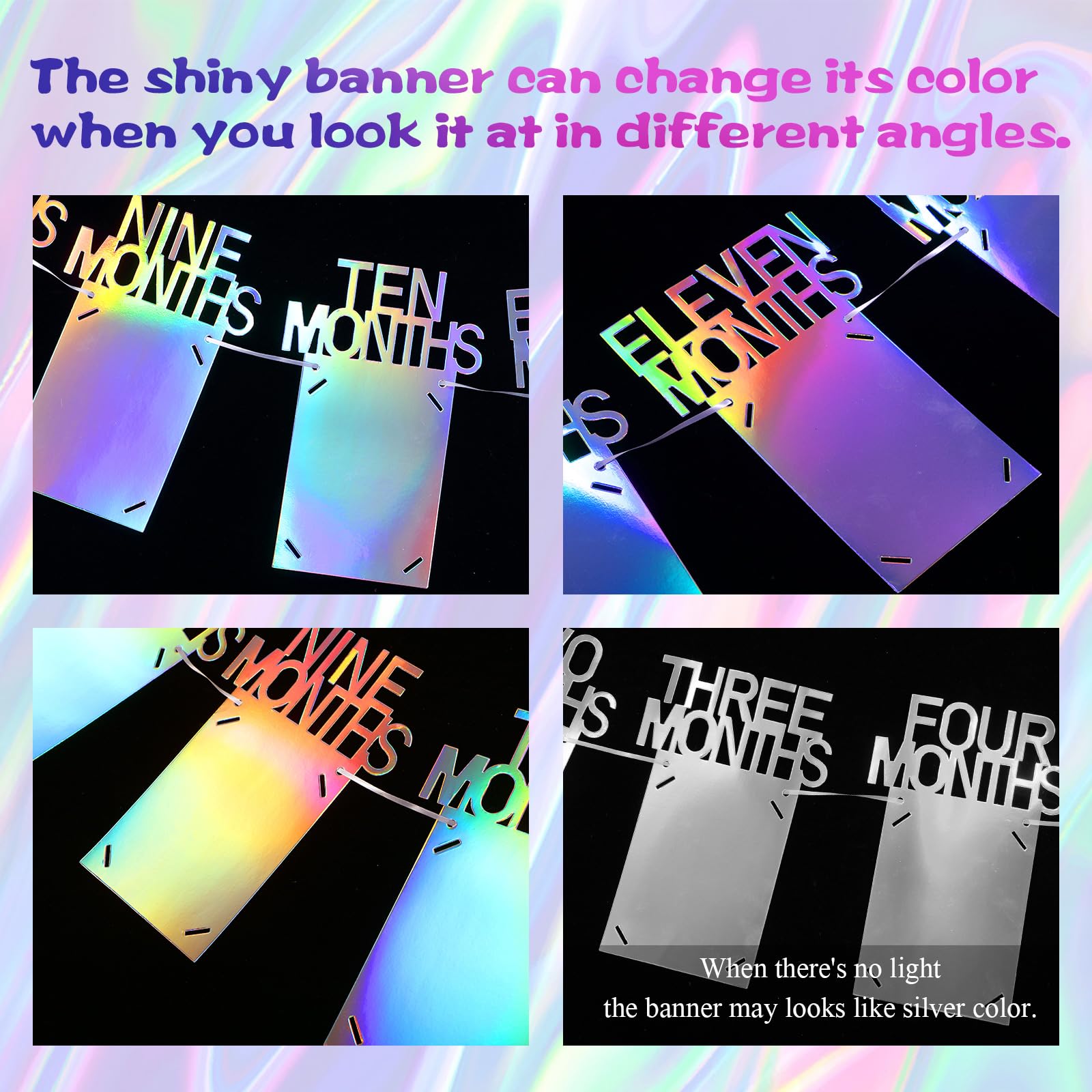 Buryeah 1st Birthday Photo Banner – Unicorn Milestones 0–12 Months