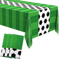 Buryeah 3 Pcs Soccer Themed Tablecloths – 54 x 108 in Disposable Plastic Table Covers for Game Day & Tailgate