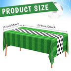 Buryeah 3 Pcs Soccer Themed Tablecloths – 54 x 108 in Disposable Plastic Table Covers for Game Day & Tailgate