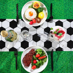 Buryeah 3 Pcs Soccer Themed Tablecloths – 54 x 108 in Disposable Plastic Table Covers for Game Day & Tailgate