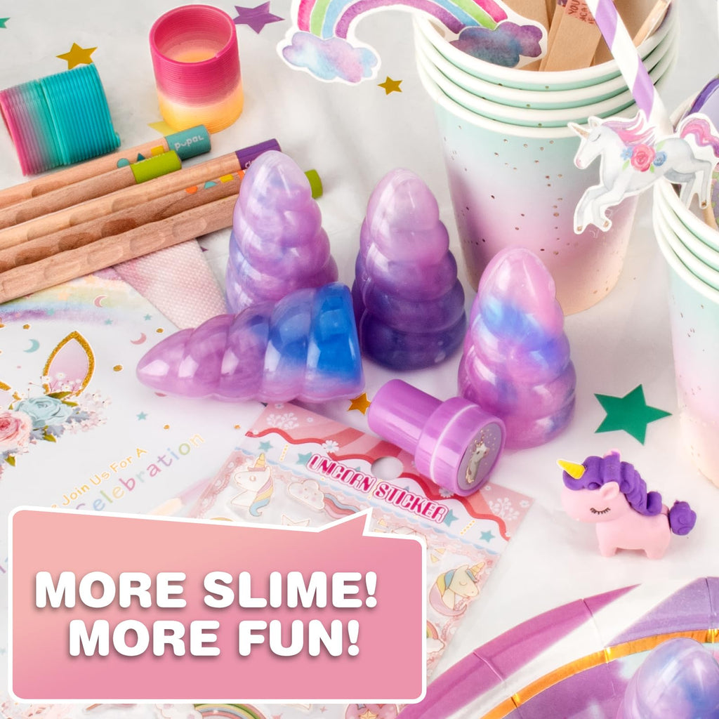 BYONEBYE Unicorn Slime Kit – 36 Pack Non-Sticky & Stretchy Party Favors