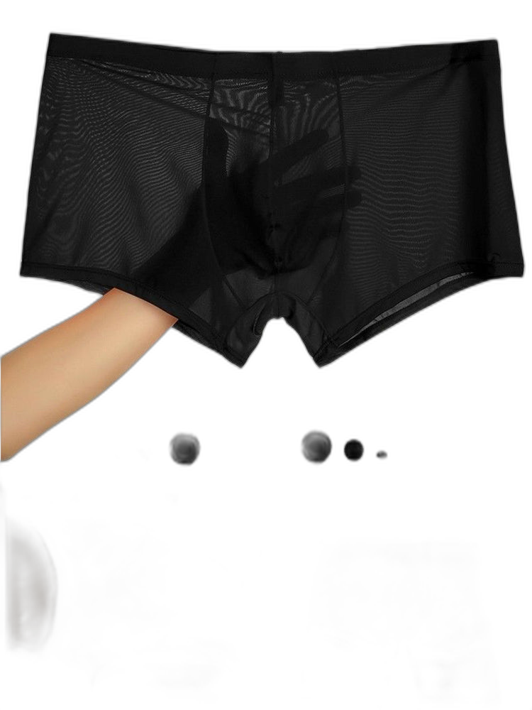 Thin Breathable Ice Silk U Convex Boxers for Men