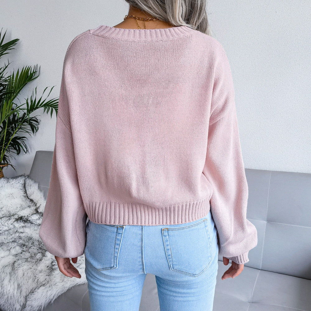 Women's Cloud Pattern Knitted Cardigan Sweater