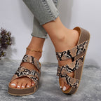 Women's Woven Cross-Strap Platform Sandals - Summer Beach Slippers | Flat Comfort Slides