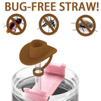 New Style Straw Covers Cap Novelty Sturdy Straw Toppers Reusable Cowboy Hat Shaped For Camping Home Hiking Picnic Kitchen