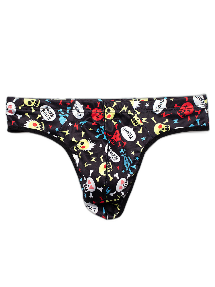 3 Pack Men's Skull Print Thong - Edgy & Sexy