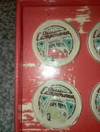 1 PACK VOLKSWAGON CAMPERVAN Set of 4 GLASS MAGNETS