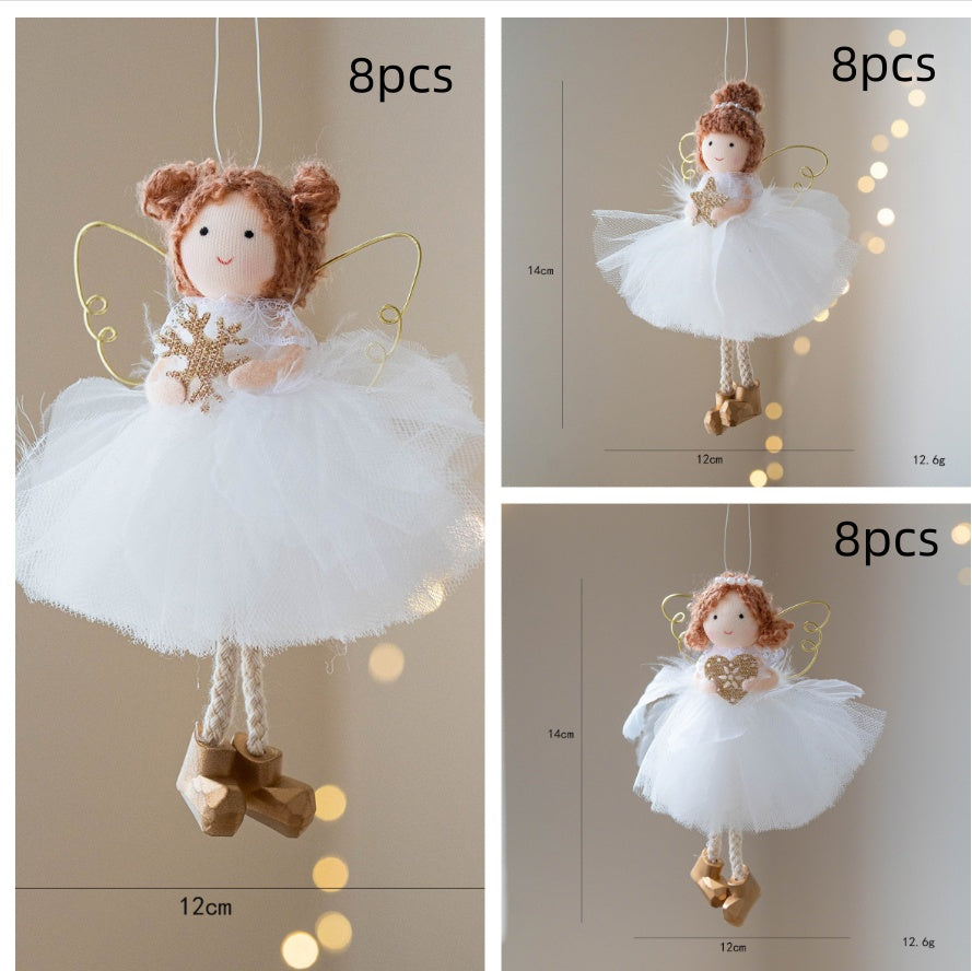Christmas Winter Mesh Angel Big Eyes Girl Pendant