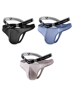 3 Pack Men's Sexy Ice Silk Mesh Breathable Erotic Thong & Strings