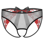 Open Crotch Embroidered Mens Lace Briefs