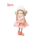 Christmas Lace Angel Doll Christmas Tree Small Pendant Lift Snowflake Girl Christmas Show Window Decorations Accessories