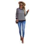 Japanese Sweet Plaid Pullover Long Sleeve Sweater