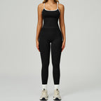 Women's Vest And Pants Color-blocking Yoga Set
