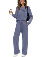 Women's Casual Elastic Waist Trousers Wide-leg Pants