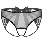 Open Crotch Embroidered Mens Lace Briefs