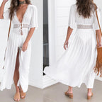 Lace Trim Tie Cardigan – Women’s Bikini Beach Cover Up