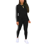 Women's Round-neck Long-sleeve Top And Pants Two-piece Set