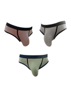 3 Pack Men's Seamless Comfort Large Supportive Pouch Sexy Low-Rise Briefs