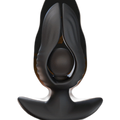 Petal - Inflatable Vibrating Butt Plug - Black Anal Dilator