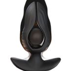 Petal - Inflatable Vibrating Butt Plug - Black Anal Dilator