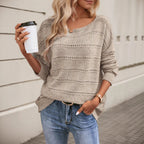 Fashionable Women's Retro Hollow-out Loose Sweater