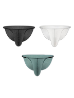 3 Pack Men's Low Rise Striped Camisole Briefs with Raised Pockets