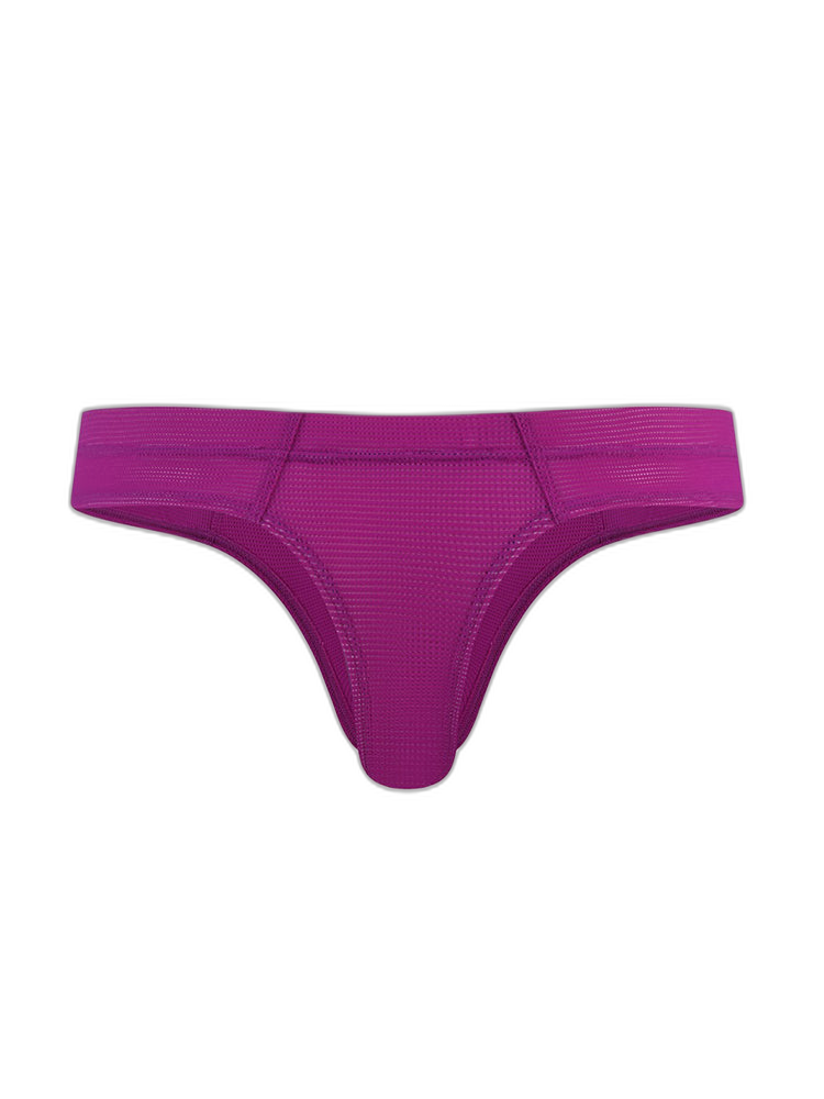 Men's Simple Breathable Mesh Pouch Thong & Strings