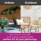 Neo 4 Piece Wicker Bamboo Style Garden Sofa, Table & Chairs Set