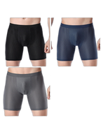 3 Pack Men’s Anti-chafing Mesh Long Boxer Briefs