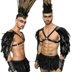 Feather Renaissance Dark Harness Costume