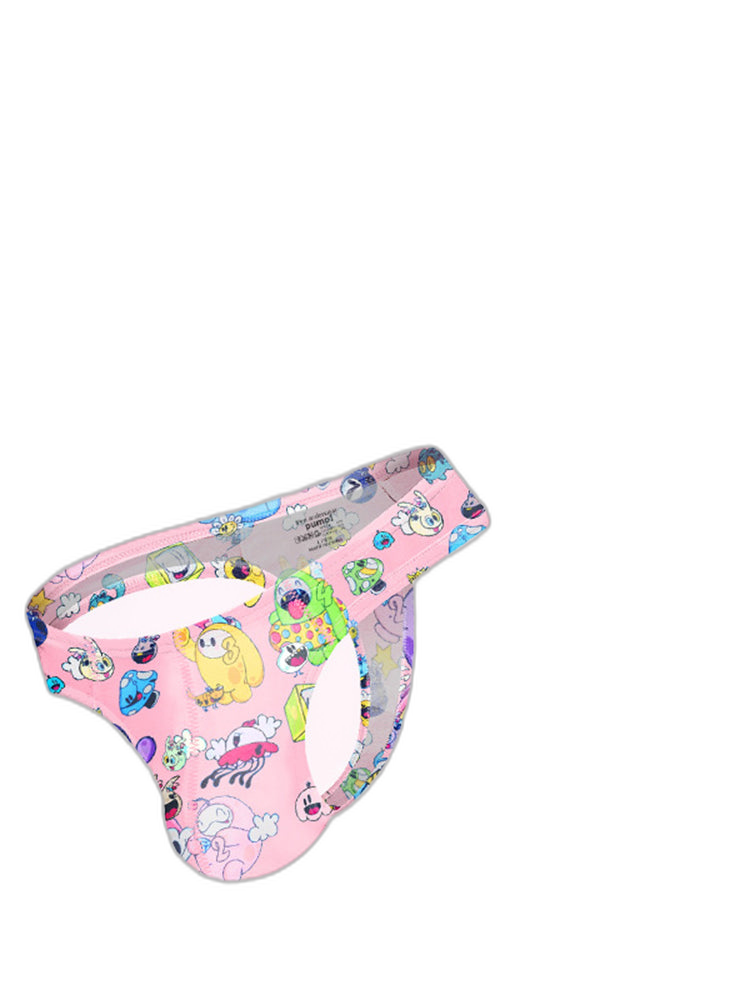 2 Pack Men's Low-Rise Sexy Print Thong
