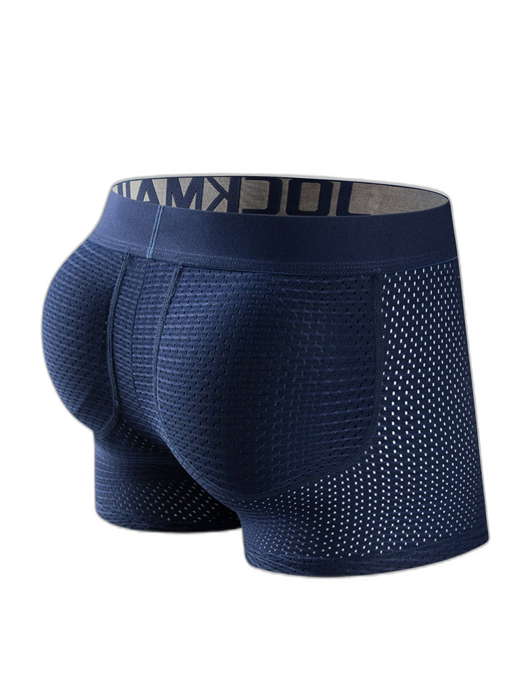 Sponge Cushion Mesh Buttock Boxer Briefs